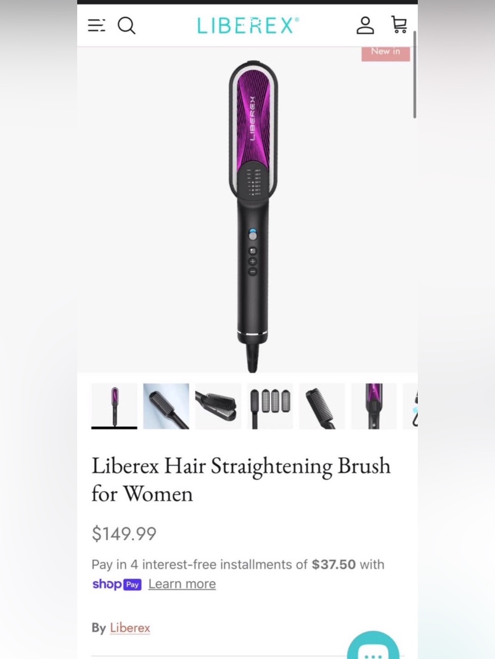 Purple & Black Liberex Hair Straightening Brush
